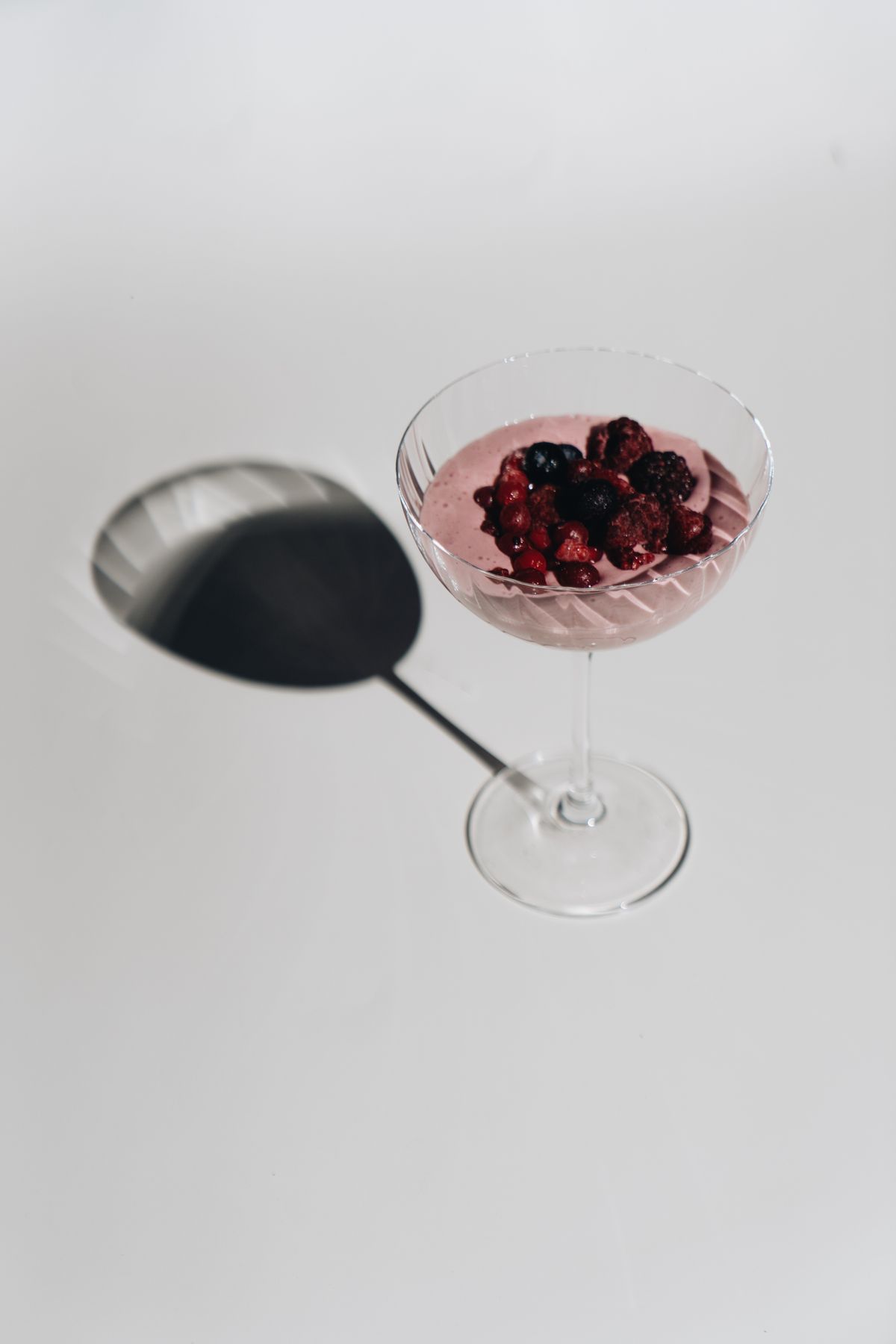 Fresh fruit smoothie made in a countertop blender