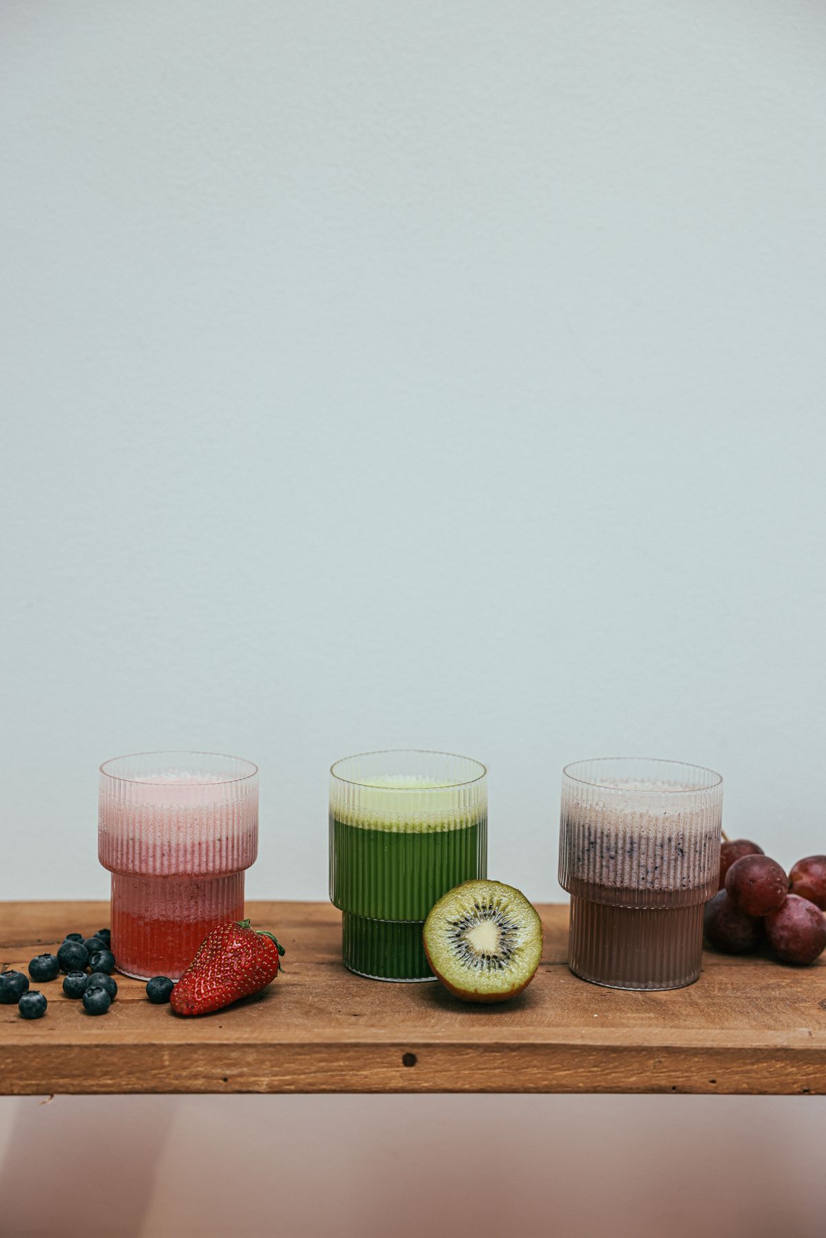 Soft fruit smoothie blended in a personal blender cup